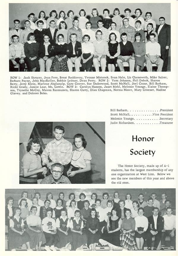 1958 Honor Society 